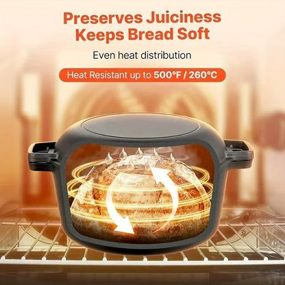 Pre-Seasoned-Labeled Cast Iron Dutch Oven with Reversible Skillet Lid, Trivet, Handle Covers and Scraper