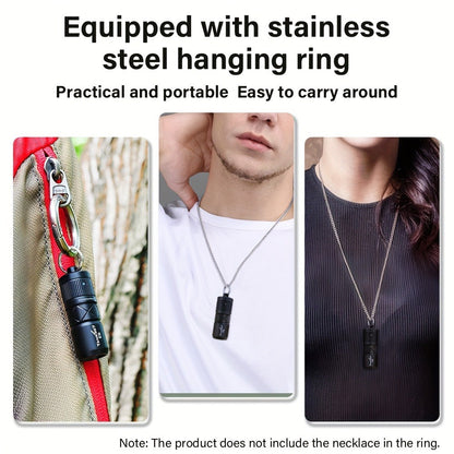 Flashlight Magnetic Mini EDC Torch with 130-Lumen Output, Type-C Charging and Rotary Switch