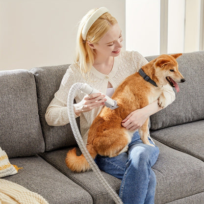 Pet Grooming Vacuum Kit, Five-in-One Suction System with Clippers, Six Guide Combs and Two Color Options