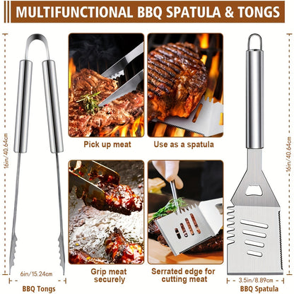 Thirty-Six-Piece BBQ Grill Tool Kit with Carry Case, Two Grill Mats, Heat Glove and Cooking Utensils