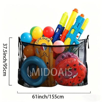 Pool Float Storage Bag – 60 Inch Large Mesh Drawstring Bag for Inflatable Pool Toys & Swimming Accessories