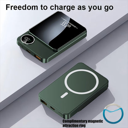 MagSafe Battery Pack Snap-On Magnetic Wireless Power Bank 5000mAh 10000mAh 15W Fast Charging with LED Indicator – Portable Charger for iPhone 15 14 13 12 Pro Max Android USB-C Travel