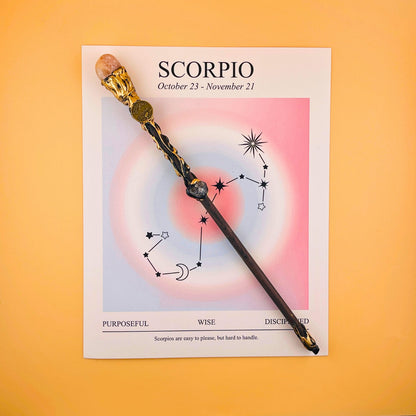 Costume Accessories Zodiac Crystal Wand with Gift Box and Twelve Astrological Sign Options for Dress-Up