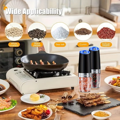 BRODARK Gravity-Activated Spice Grinder with Blue LED, Adjustable Grind and One- or Two-Piece Options