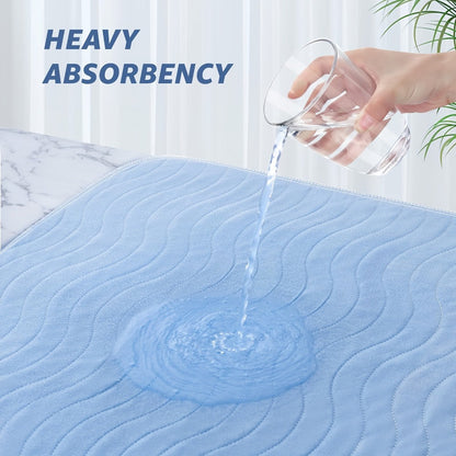 Washable Waterproof Bed Pads 2 Pack - Heavy Absorbency Reusable Incontinence Mattress Protector for Adults, Elderly & Pets | Bed, Sofa, Chair