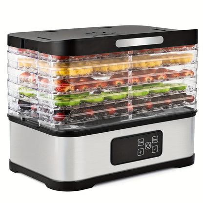 Food Dehydrator Machine 5-Tray BPA-Free Stackable 240W Digital Temperature Control 95-158°F Quiet 33dB Overheat Protection for Jerky Fruit Meat Veggies Herbs Snacks Home Use