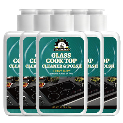 Glass and Ceramic Cooktop Cleaner and Polish in a Five-Pack Set for Routine Care of Smooth Cooking Surfaces