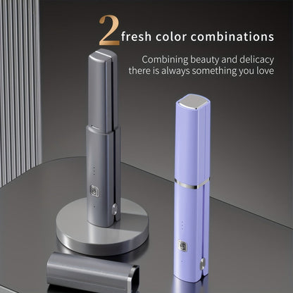 Cordless Straightener and Curler Hair Styling Tool with Three Heat Settings in Gray or Purple