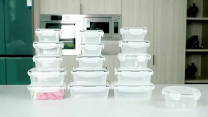 Airtight Plastic Food Storage Containers with Easy-Snap Lids 40pcs or 10pcs Set Pantry Kitchen Organization Meal Prep Containers with Labels and Markers BPA-Free Transparent and Pink
