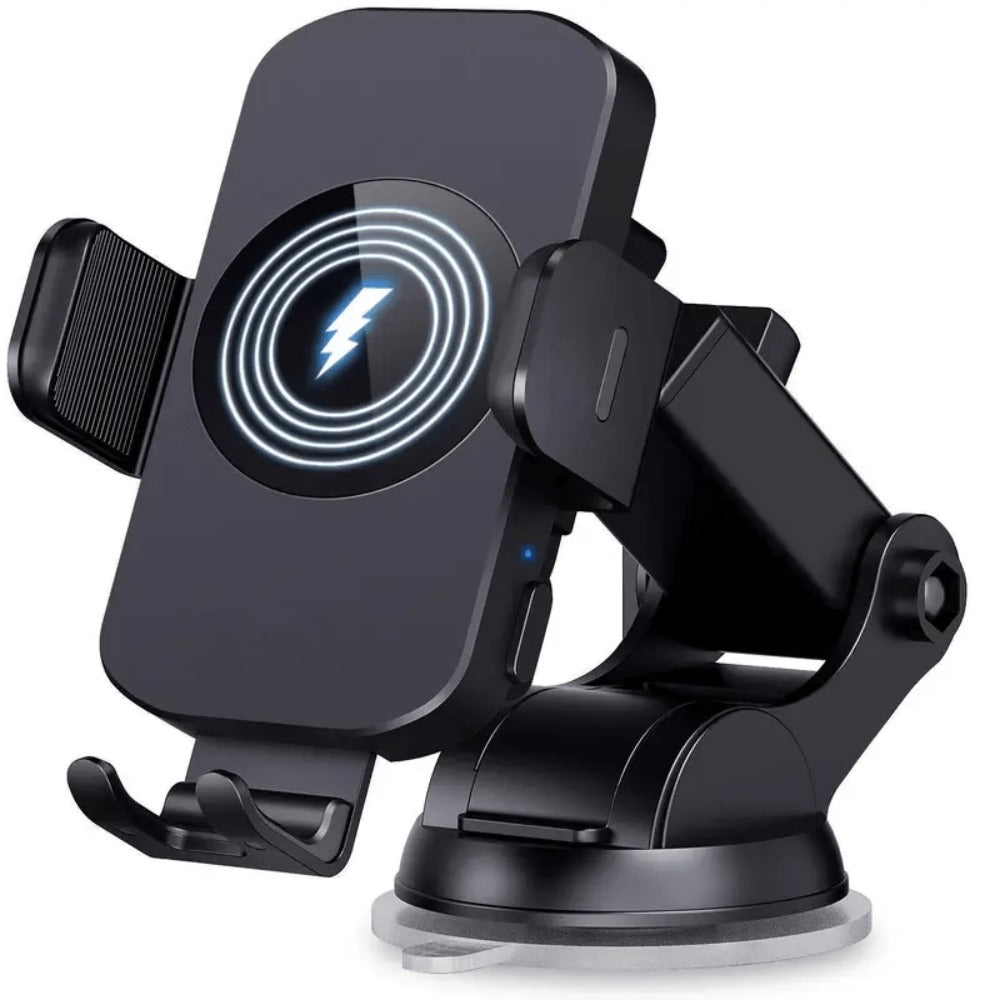 4-Color Wireless Car Charger Mount 15W Qi Auto-Clamping – Fast Wireless Charging Phone Holder for iPhone 17 16 15 14 13 12 11 Pro Max, Samsung Galaxy S24 S23 S22 S21 & All Qi Phones | Black Blue Red Gold