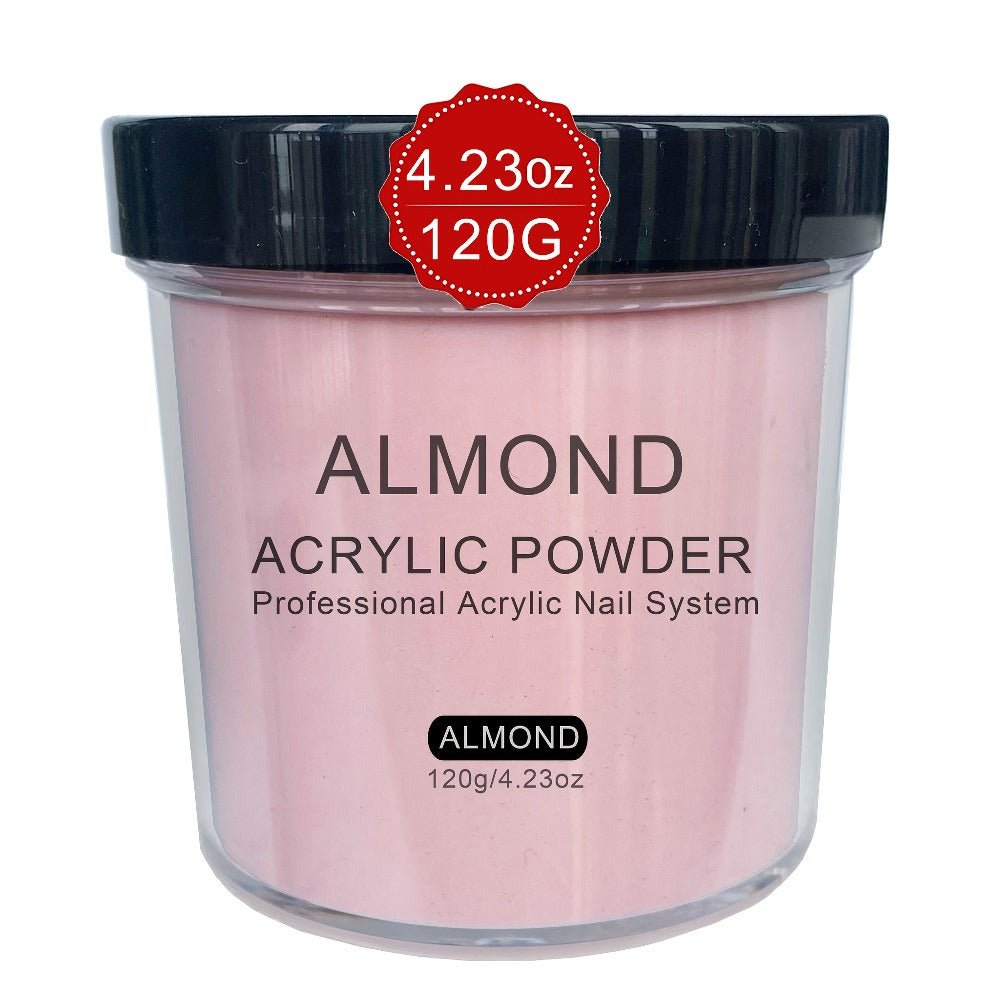 120g Acrylic Nail Powder Jar in Rose, Almond, Peach or Natural Pink for Use with Compatible Acrylic Liquid