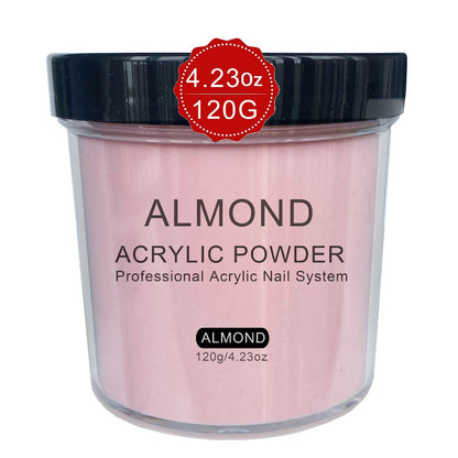 120g Acrylic Nail Powder Jar in Rose, Almond, Peach or Natural Pink for Use with Compatible Acrylic Liquid