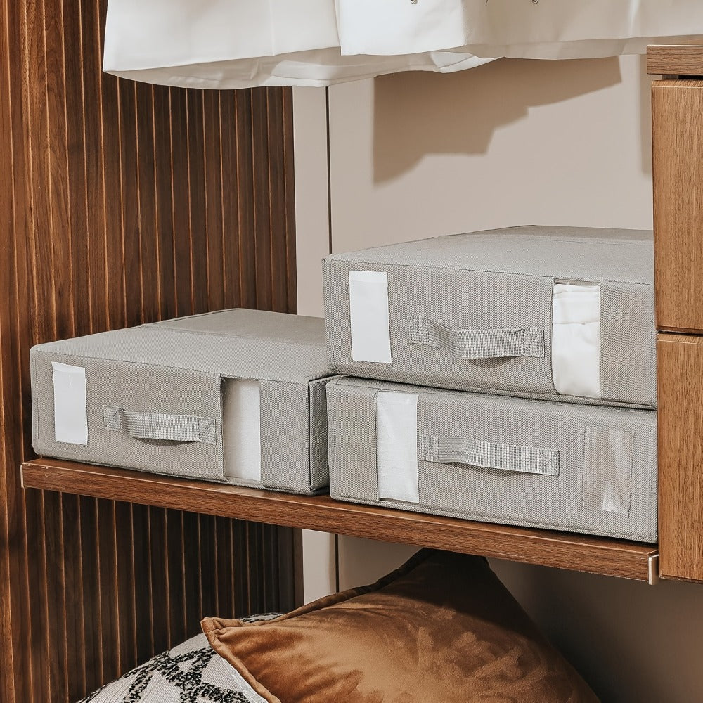 Foldable Sheet and Bedding Storage Organizer Box in Pink for Closets, Wardrobes or Under-Bed Use