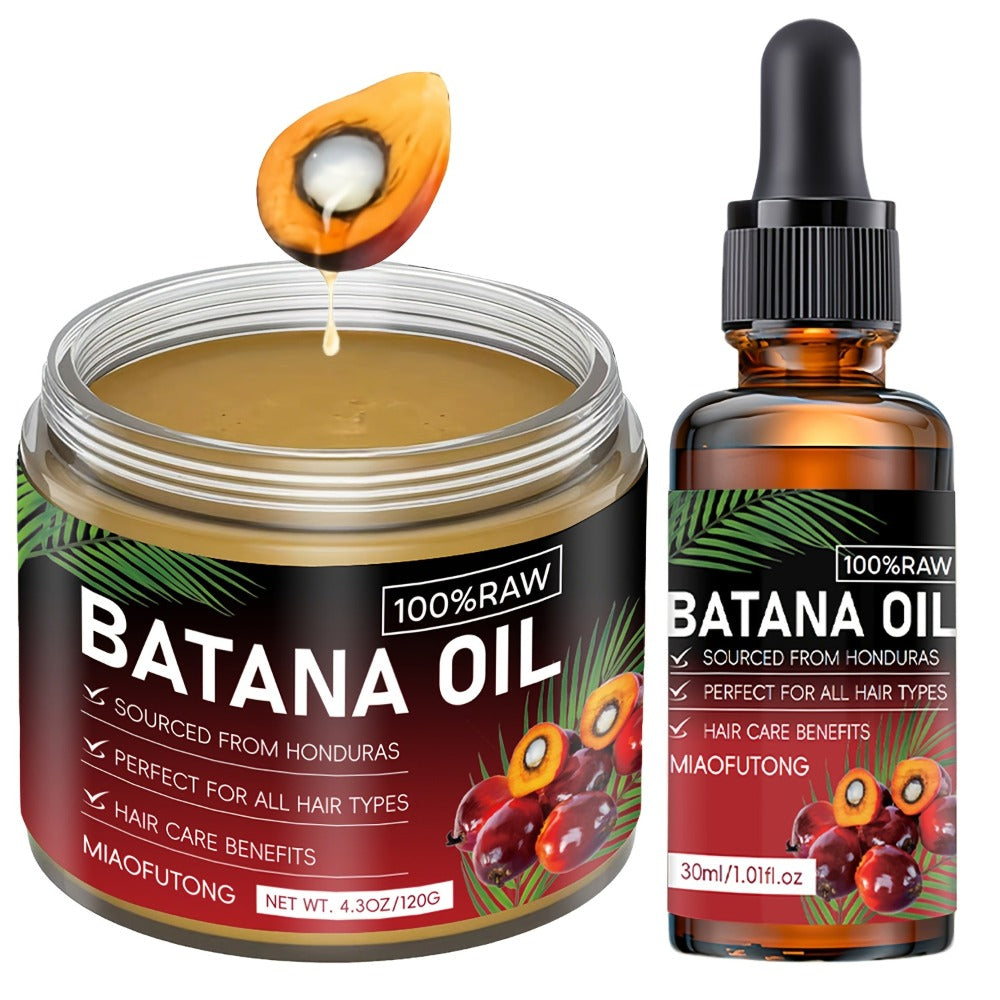 Two-Pack Pure Honduran Batana Hair Oil Set for Daily Scalp and Dry Hair Care Routines at Home
