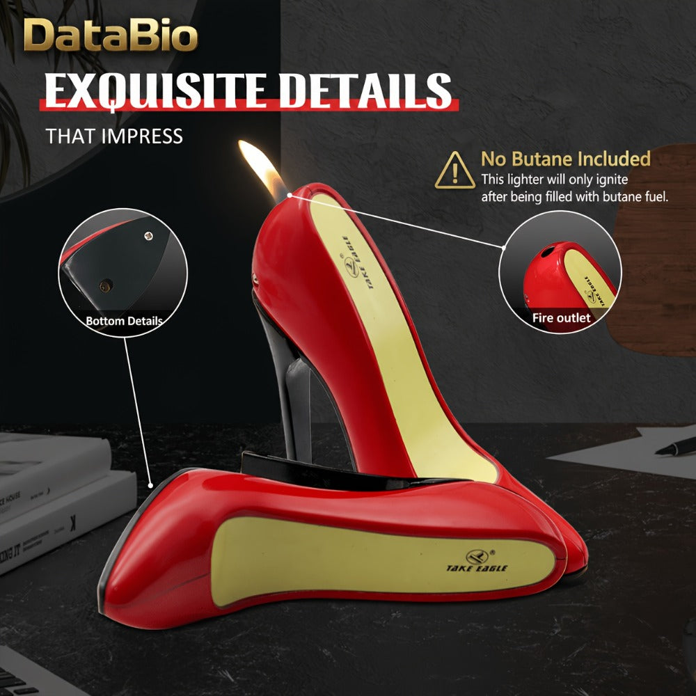 High Heel Shaped Lighter Refillable Butane – Cute Novelty Windproof Flame Lighter for Women, Adjustable Flame, Metal Body, Perfect Gift for Girlfriend Birthday Valentine’s Day Anniversary (No Butane)