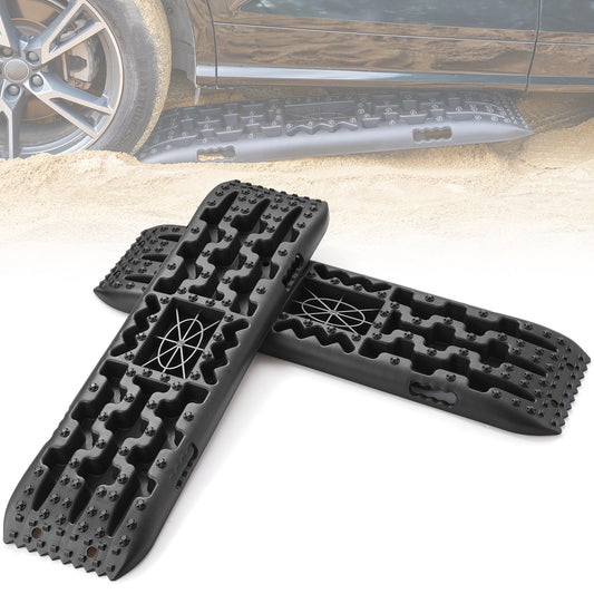 Traction Boards 2-Pack – 10-Ton Off-Road Vehicle Recovery Boards for Mud, Sand & Snow, High-Strength PP with Pull Straps & Storage Bag for SUV, Truck & RV