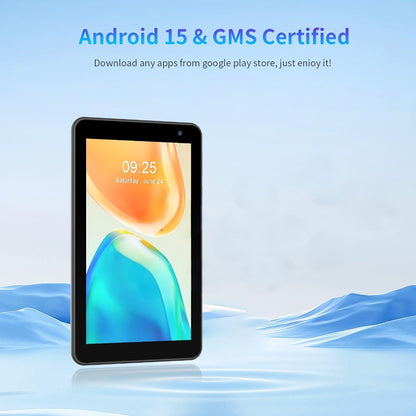 Android Tablet 7-Inch with Android 15, 8GB Total RAM, 32GB Internal Storage and Dual-Band WiFi 6