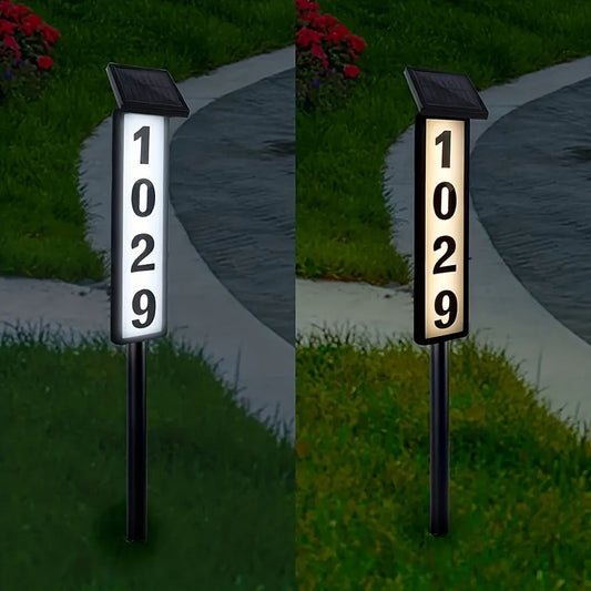 Solar House Number Light LED – DIY Address Sign with 38 LEDs, Switchable Warm & Cool White, IP44 Weatherproof, 270° Solar Panel, Auto On/Off for Home, Yard, Farm & Garden