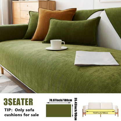 Sofa Cover Ribbed Chenille Stretch Panels with Non-Slip Design for 1 to 4 Seats, Armrests or Cushions