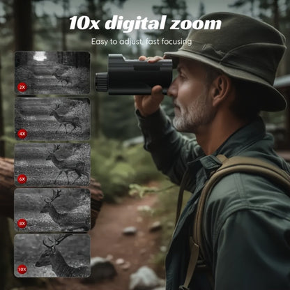 Night Vision Monocular 1080P HD 5W IR 2600FT Range 10X Digital Zoom 2-Inch Screen Handheld Night Vision Scope for Hunting Camping Wildlife Observation Home Security Gift for Men