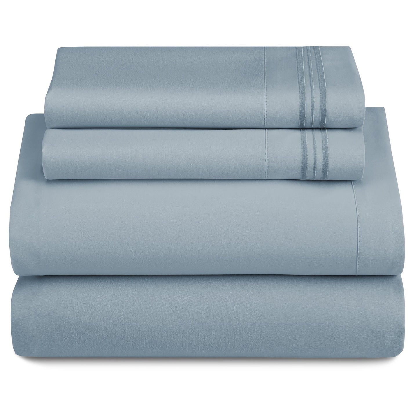 Bed Sheet Set 1800-Series Microfiber with Six Fitted-Sheet Sizes and Twenty Solid Color Choices