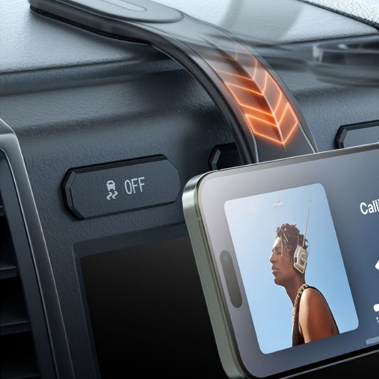 Magnetic Car Phone Mount with Flexible Gooseneck Arm – Detachable Bendable Aluminum Dashboard & Windshield Holder for GPS Navigation, Compatible with Most Cars, Trucks & SUVs