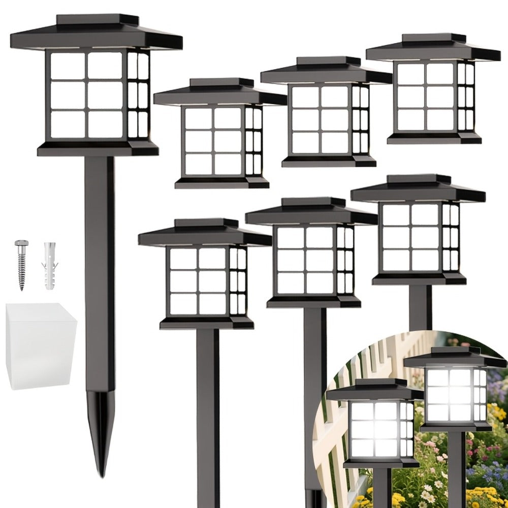 Solar Garden Lights Pathway Stakes in 6/12/24-Piece Sets with Warm, Cool or Multicolor Options