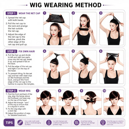 Synthetic Wig 4-Inch Short Waves with Bangs in Red, Black, Green, Blue or Orange-Auburn for Cosplay Looks