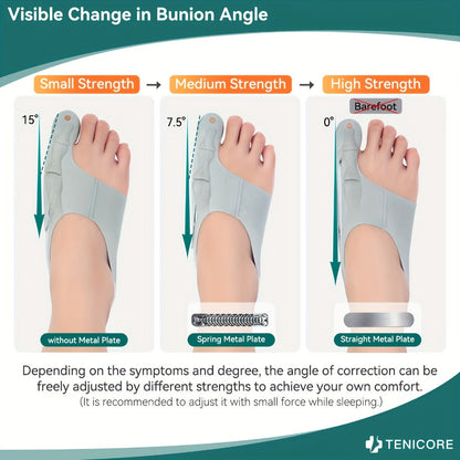 Four-Point Big Toe Separator Sleeve Pair in Medium or Large with Heel Strap and Open-Toe Design