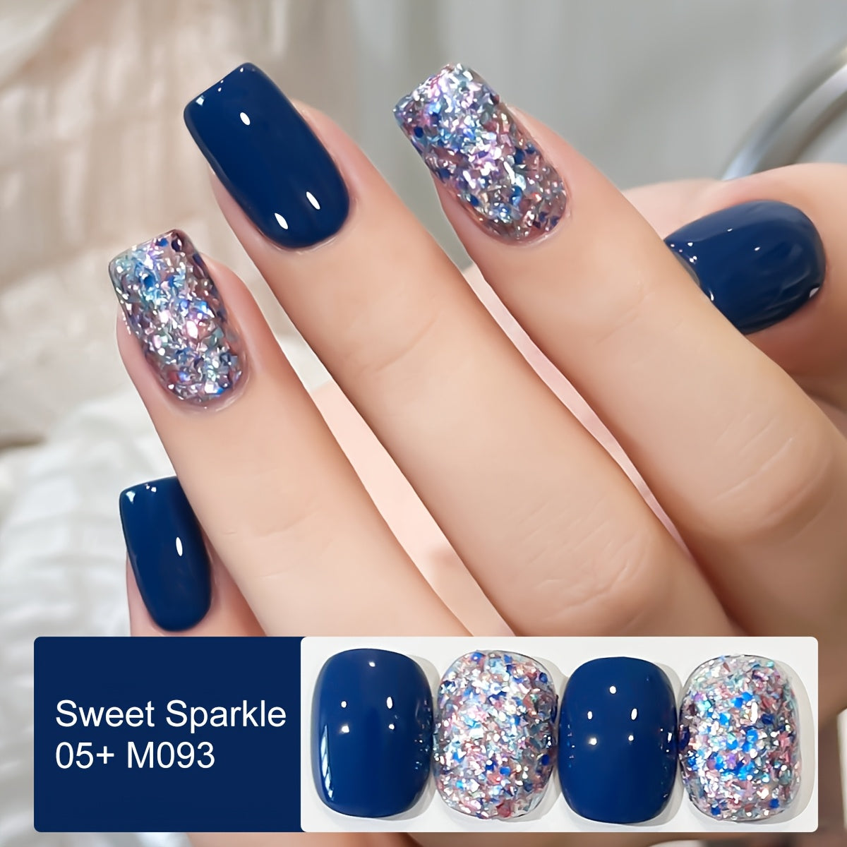 Glitter Gel Nail Polish 2-Color Set Candy Shimmer Soak Off UV LED – Photo Frame Bottle Nail Art Kit 0.51oz Each, Long Lasting Chip Resistant Sparkle for Salon & DIY Home Manicure