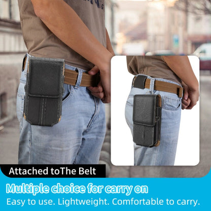 Vertical Belt-Clip Phone Holster with Card Slots for 5.2- to 7.2-Inch Phones in Black or Brown
