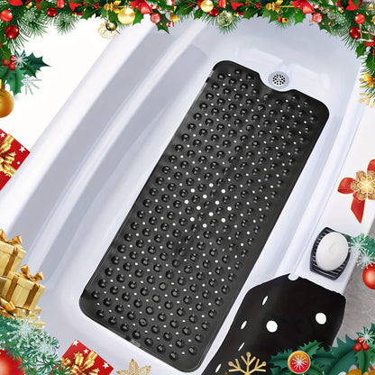 Non-Slip Shower Mat with Suction Cups & Massage Rings - Quick Drain Bath Mat for Shower, Bathtub, Hotel & Bathroom - Round Hole Design Anti-Slip Rug