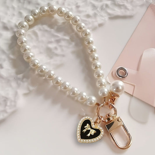Butterfly Beaded Phone Lanyard Bracelet Keychain Set 3-in-1 Cute Wrist Strap Pendant Charm – Aesthetic Phone Accessory Gift for Women Girls Teens Birthday Valentine