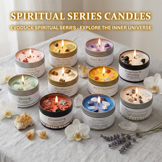 Manifestation Candles Scented Soy Wax with Golden Crystal – Law of Attraction Abundance Candle for Meditation, Yoga & Focus | Spiritual Gift for Women with Guidance Card | Christmas, Birthday, New Year