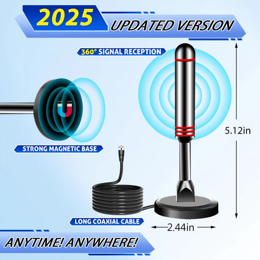 Amplified TV Antenna 150 Mile Range Indoor Outdoor – 8K 4K 1080P HD Digital Antenna, Free Local Channels ABC CBS NBC FOX PBS, 10FT Coaxial Cable, Plug-and-Play, No Monthly Fee