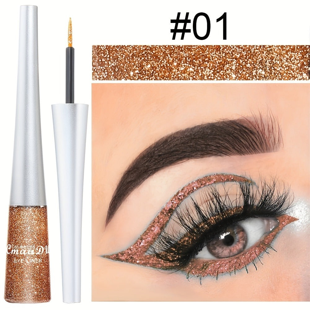 Glitter Liquid Eyeliner Set 16 Colors water-resistant Shimmer Metallic Eye Liner Pen Kit – extended-wear Smudge-Proof Sparkle Eye Makeup