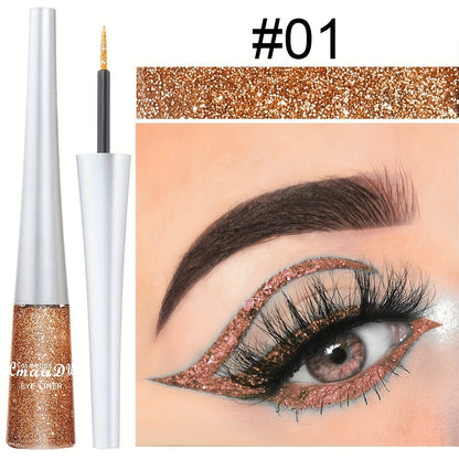 Glitter Liquid Eyeliner Set 16 Colors water-resistant Shimmer Metallic Eye Liner Pen Kit – extended-wear Smudge-Proof Sparkle Eye Makeup