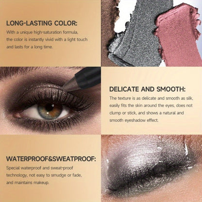 Nine-Piece Metallic Eyeshadow Stick Set with Brush in the Exact 9pcs Checkout Configuration