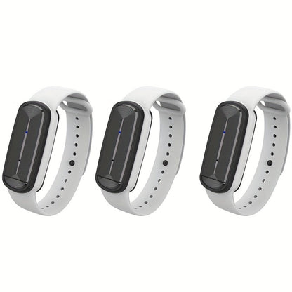 Ultrasonic Mosquito Repellent Bracelet 3-Pack – USB Rechargeable Intelligent Bug Repellent Wristband for Camping, Outdoor, Hiking & Travel, Waterproof Mosquito Control Bracelet for Adults & Kids