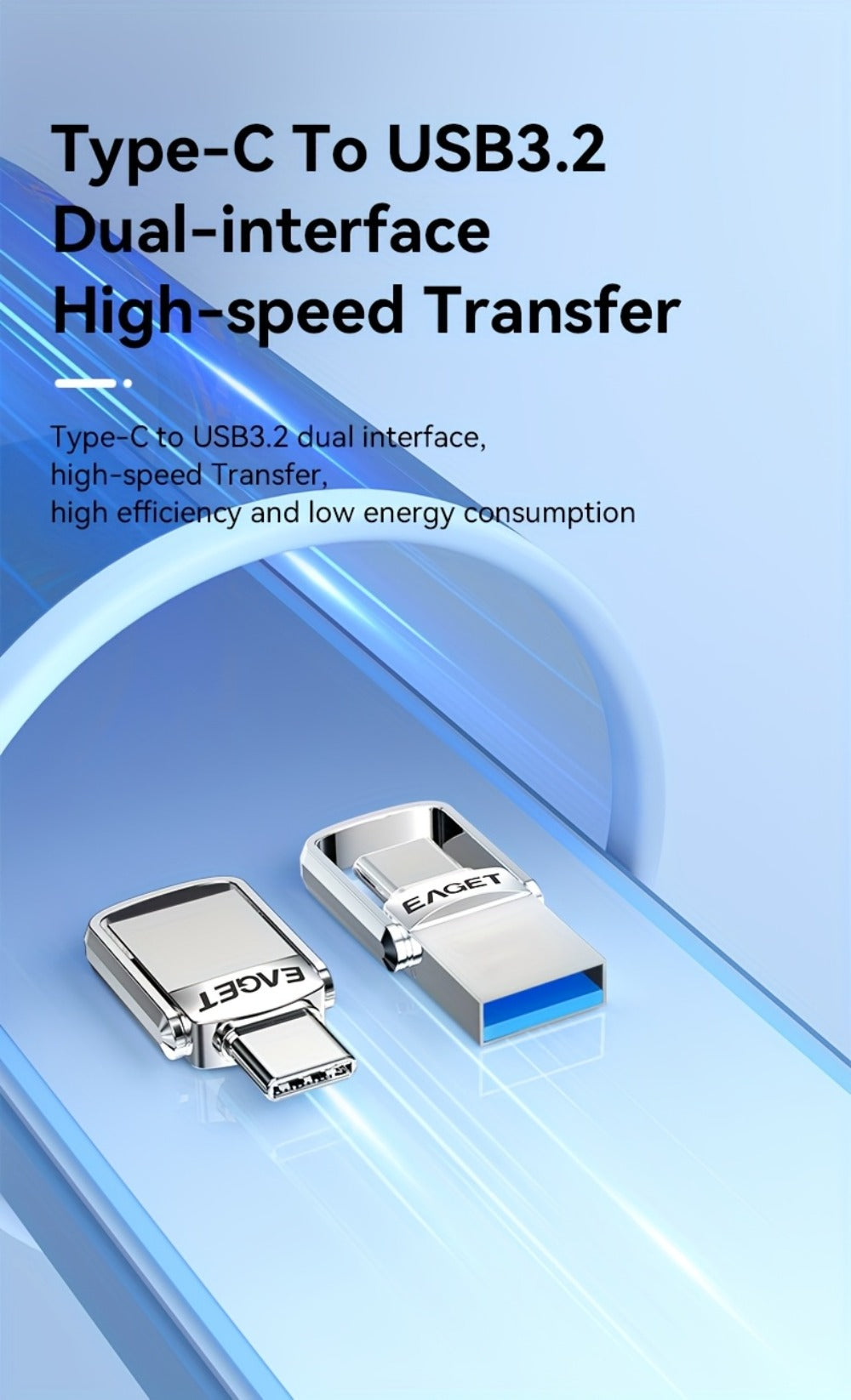 Type-C USB Flash Drive OTG 3.2 High Speed 32GB 64GB 128GB Dual Drive for MacBook iPad Android Smartphone PC Tablet – Plug & Play Thumb Drive for Data Transfer Photo Video Backup Storage