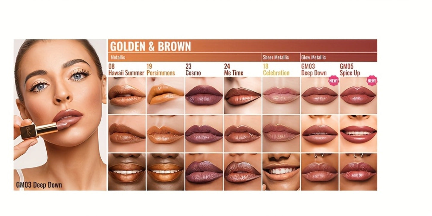 Lipstick Set, Oulac 3-Piece Metallic Finish Collection with Set 4 or Set 5 Color Selections
