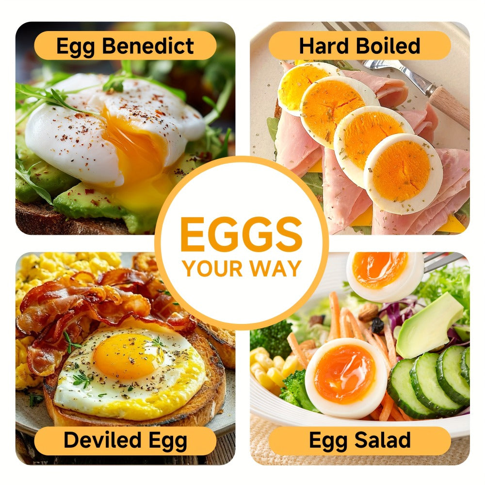 Electric Egg Boiler & Cooker with Auto Shut-Off, Single & Double Layer, Multi-Function for Hard Boiled