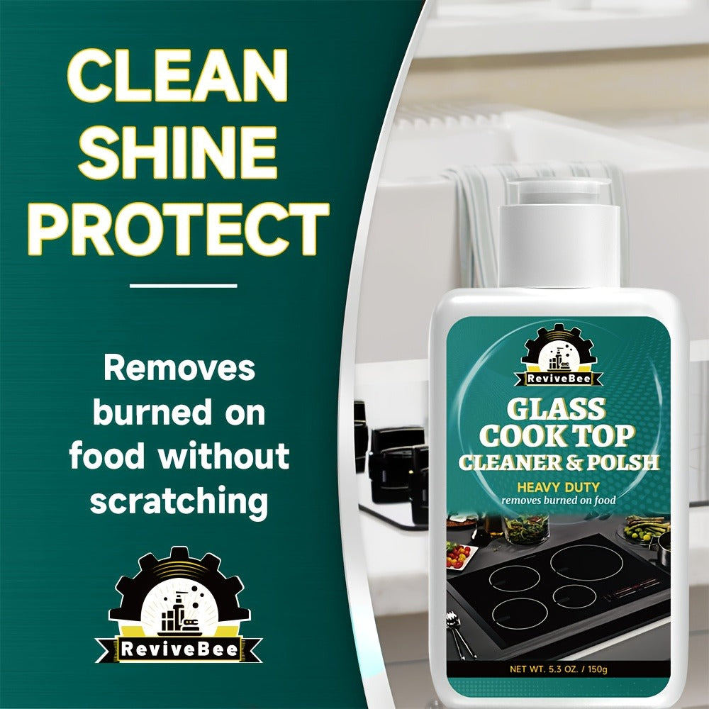 Glass and Ceramic Cooktop Cleaner and Polish in a Five-Pack Set for Routine Care of Smooth Cooking Surfaces