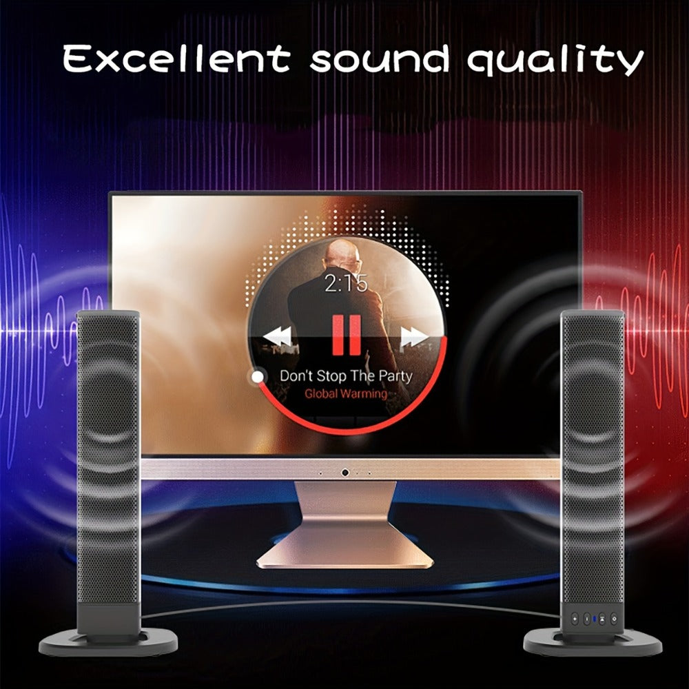 Detachable 19.3-Inch TV Soundbar with Four-Speaker Layout, TF, AUX, FM, RCA and TWS Inputs