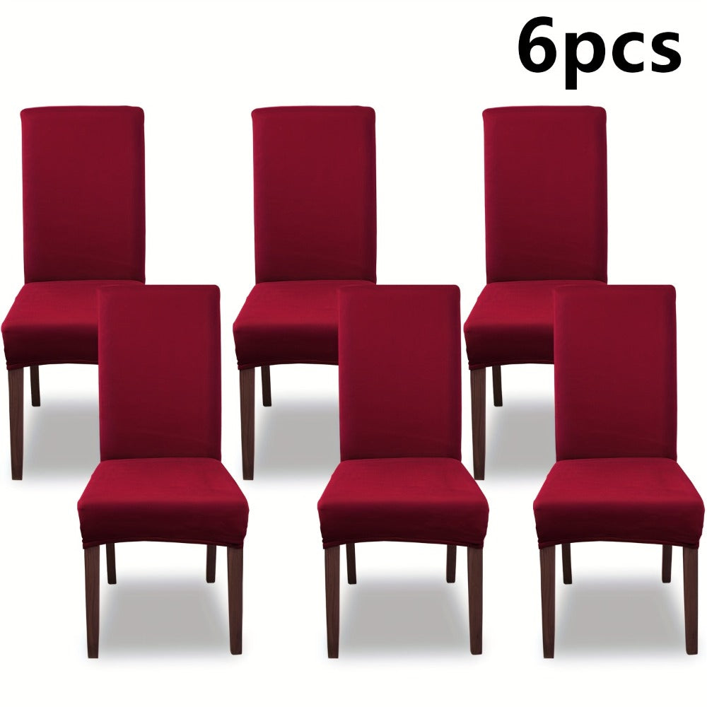 Chair Cover Set of 4 or 6 Stretch Milk-Fiber Dining Slipcovers in Eight Available Color Choices
