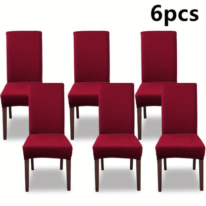 Chair Cover Set of 4 or 6 Stretch Milk-Fiber Dining Slipcovers in Eight Available Color Choices