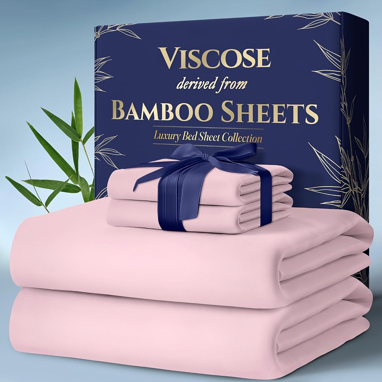 Bed Sheet Set Bamboo-Derived Fabric with Four Bed Sizes, Documented Sheet Dimensions and Thirteen Colors