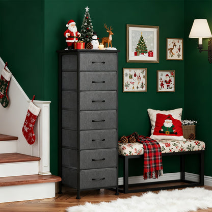 Tall Dresser with Fabric Drawers Storage Organizer 41-47 Inch 6 Drawer Chest for Bedroom Closet Entryway Clothing Storage 6 Colors