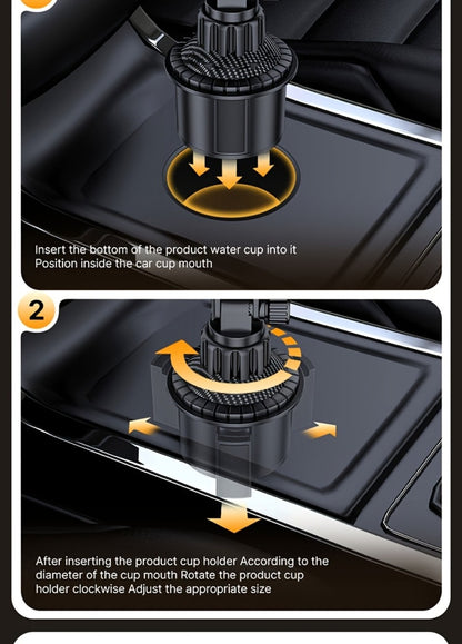 TP08 Cup-Base Car Phone Mount with Expanding Lower Base and Adjustable Clamp for 4–13-Inch Devices