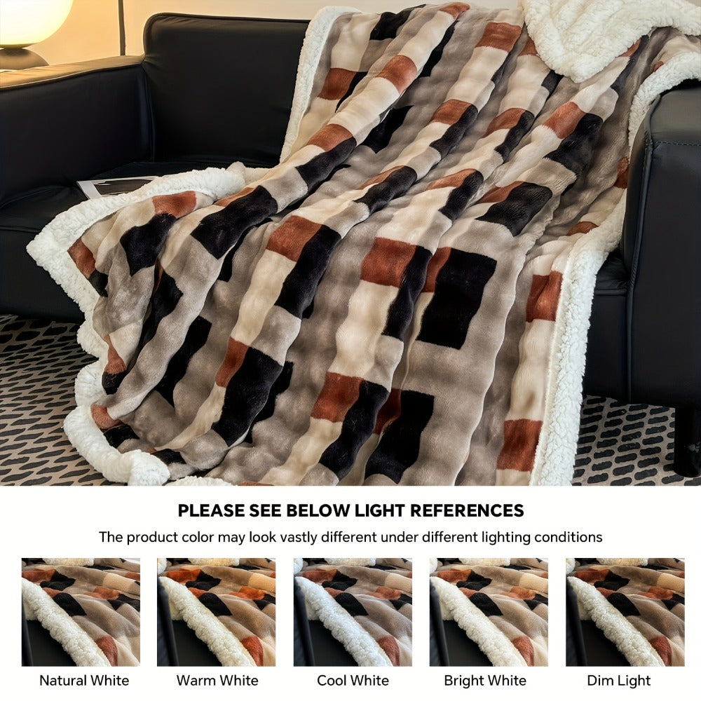 400-450 GSM Flannel Blanket with Plush-Look Lining, 16 Pattern Choices and Four Size Labels